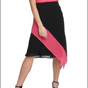 NWT: DKNY Colorblocked Asymmetrical Skirt